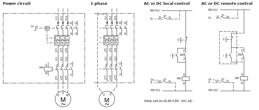 contactor circuit, contactor diagram, contactor wiring,