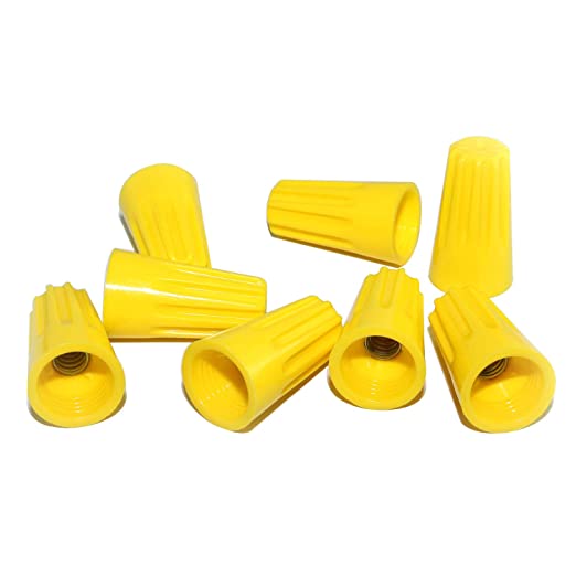 yellow wire nuts, yellow wire nut capacity, wire nuts, wind nuts, wire connector, yellow wire connector, yellow wire cap